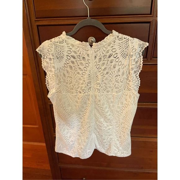 White House Black Market Tops - White House Black market lace top, fully lined, off-white, size 12
